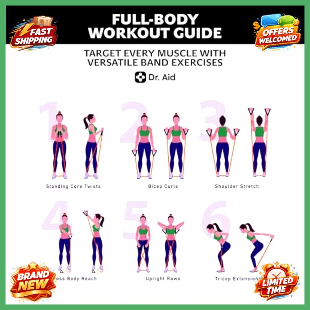 5 Stackable Resistance Bands Set With Handles, La… - image 6